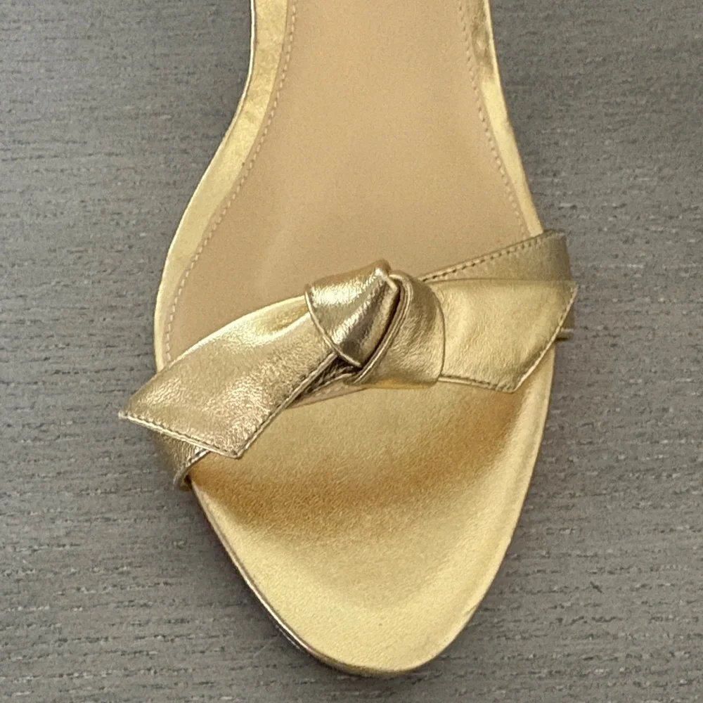 Alexandre Birman Clarita Gold Heels with Bow Accent - Picture 6 of 6